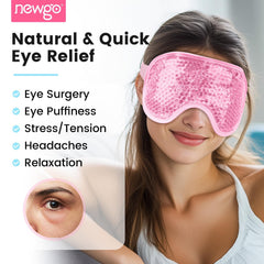 NEWGO cooling gel eye mask soft plush backing for direct-skin comfort.