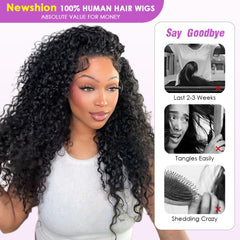 Newshion pre-plucked natural hairline with baby hairs for realism