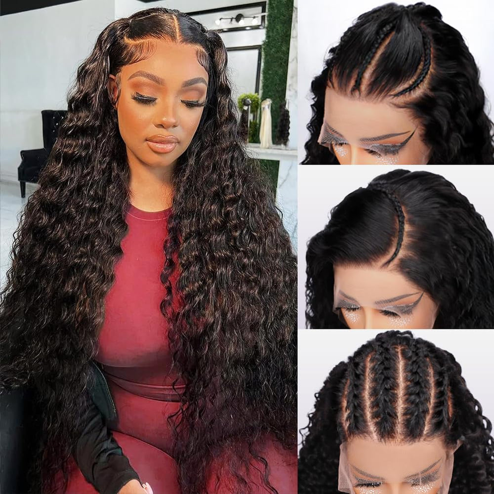 Newshion water wave lace front wig, 28-inch HD lace for seamless blending
