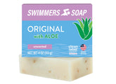 Newton Bay Swimmers Soap bottle closeup with natural ingredients for post-swim care.