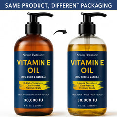 Nexon Botanics Aceite de vitamina E puro, textura sedosa para hidratación suave.