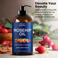 Nexon Botanics Rosehip Oil dropper for precise application.