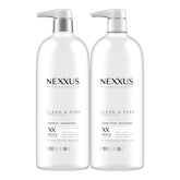 Nexxus Clean & Pure detox shampoo bottle for refreshed hair.