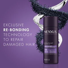 Aplicación en cabello húmedo con Keraphix, actúa durante 10 minutos para reparación suave