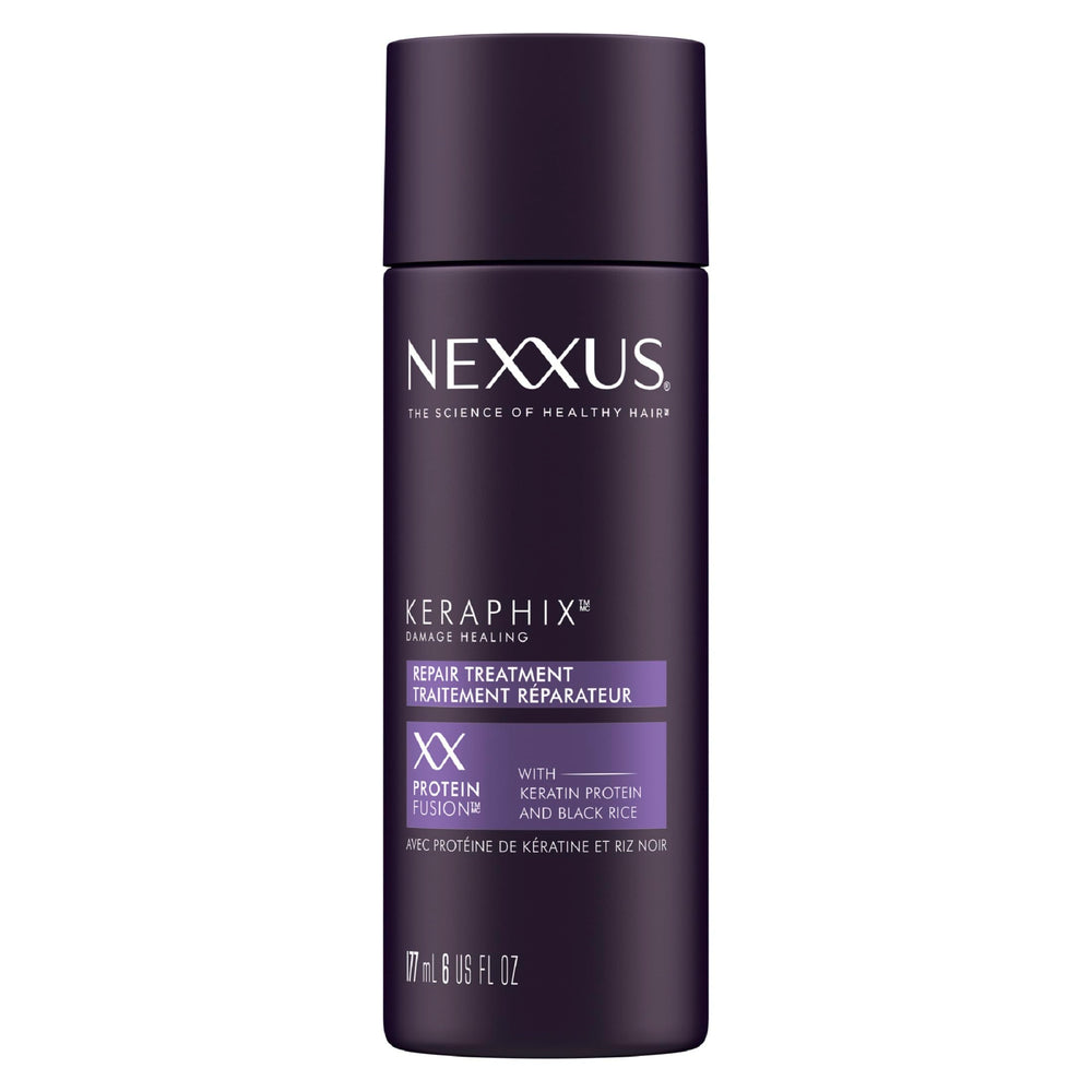 Nexxus Keraphix crema reparadora pre-lavado lista para aplicar suavemente el cabello