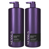 Nexxus Keraphix shampoo bottle highlighting damage repair potential for color-treated hair.