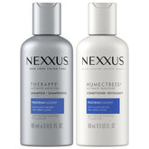 Nexxus Therappe Champú vertiendo de botella, hidratación duradera para cabello seco