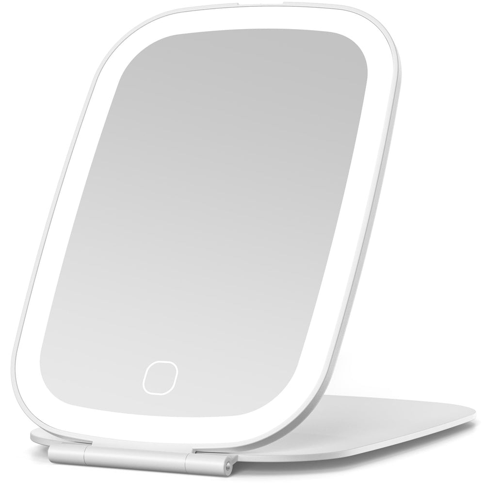 NEZZOE travel mirror with LEDs, front view, ideal for precise on-the-go makeup.