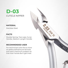 Nghia cuticle nipper D-03 Jaw 14 double spring mechanism in action