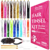 NIACONN glitter hair tinsel kit with colorful strands for instant sparkle.