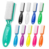 NICEMOVIC 10-piece handle grip nail brush pack in bright colors for easy cleaning