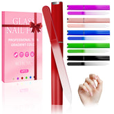 NICEMOVIC glass nail file 6-pack in case for organized storage and self-care rituals.