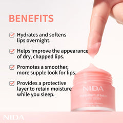 Aplicación nocturna de NIDA para labios secos y agrietados