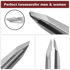 NILIYA Eyebrow Tweezers with diagonal tip for efficient targeting of small areas.