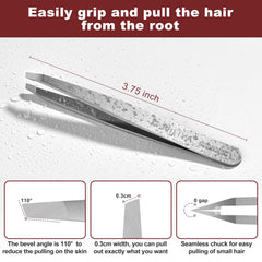NILIYA Eyebrow Tweezers in stainless steel construction for durable, rust-resistant use.