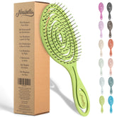 Ninabella detangle brush with spiral-bristle head for gentle detangling.