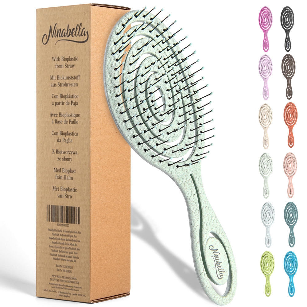 Ninabella detangle brush spiral head for gentle, painless detangling