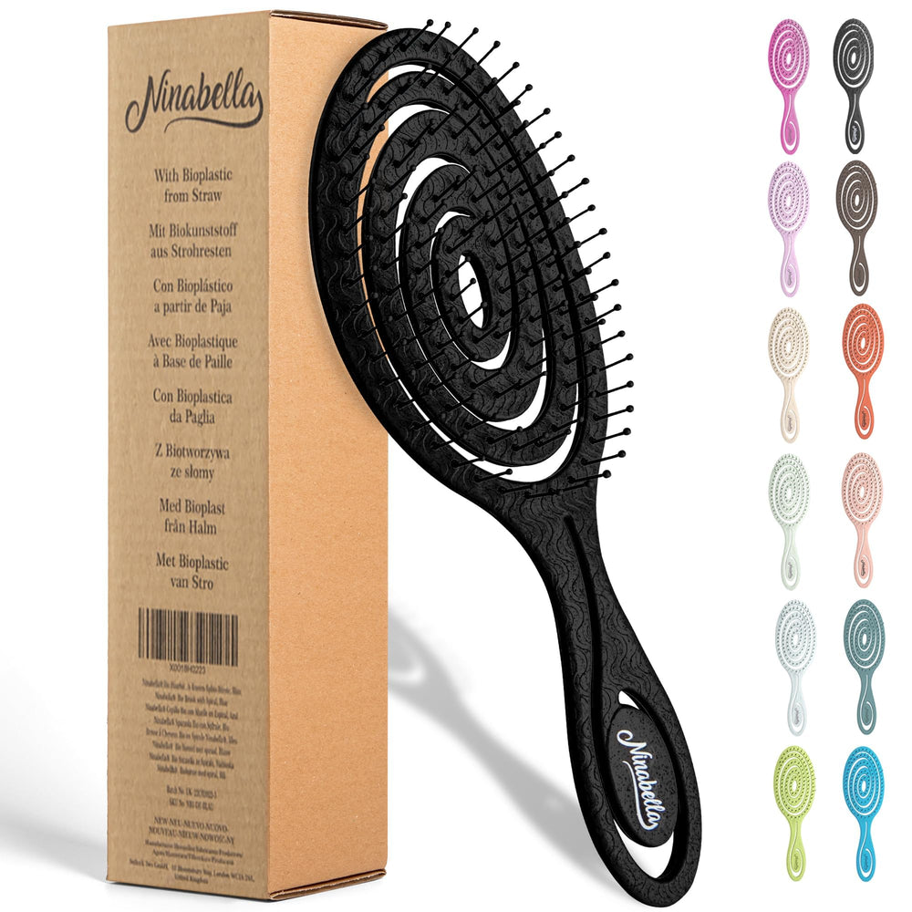 Ninabella detangle brush with spiral head for painless detangling