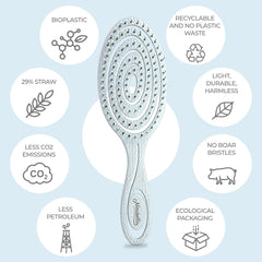 Ninabella detangle brush made from recycled vegan materials, no animal hair