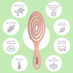 Ninabella detangling brush suits all hair types including straight and curly.