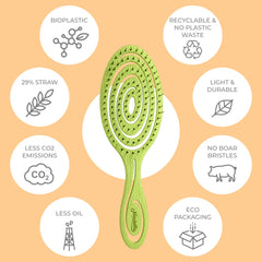 Ergonomic handle provides comfortable, fatigue-free brushing sessions.