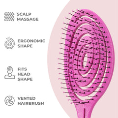 Ninabella Mini Spiral Brush ergonomic handle for comfortable, extended brushing sessions.