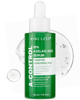 NINELESS azelaico 10% serum en botella para alivio suave y tono más uniforme.