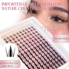 Ninglash Anime Lash Clusters deliver a doll-like, playful lash look.