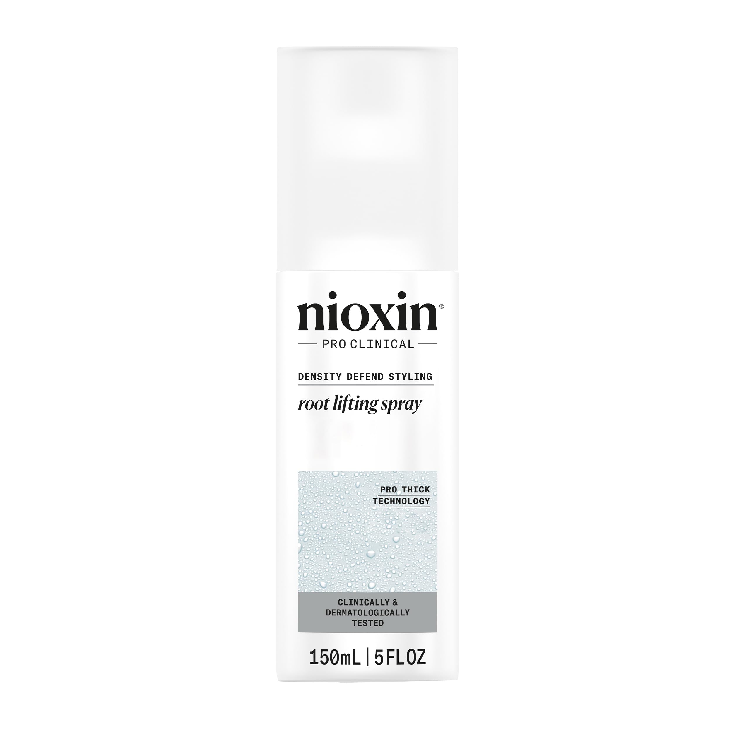 Nioxin Density Defend: botella y aplicación para mayor volumen en cabello fino.