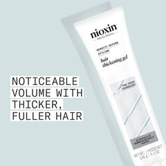 NIOXIN Density Defend gel bottle being poured for styling.