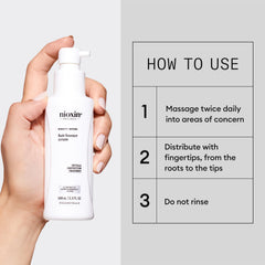 NIOXIN Hair Booster Serum applied to roots demonstrating targeted care.