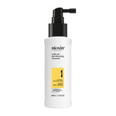 NIOXIN scalp-hair-thickening bottle shows fuller-looking natural hair.