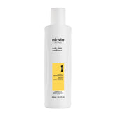 Nioxin System 1 conditioner bottle front showing lightweight moisture balance.