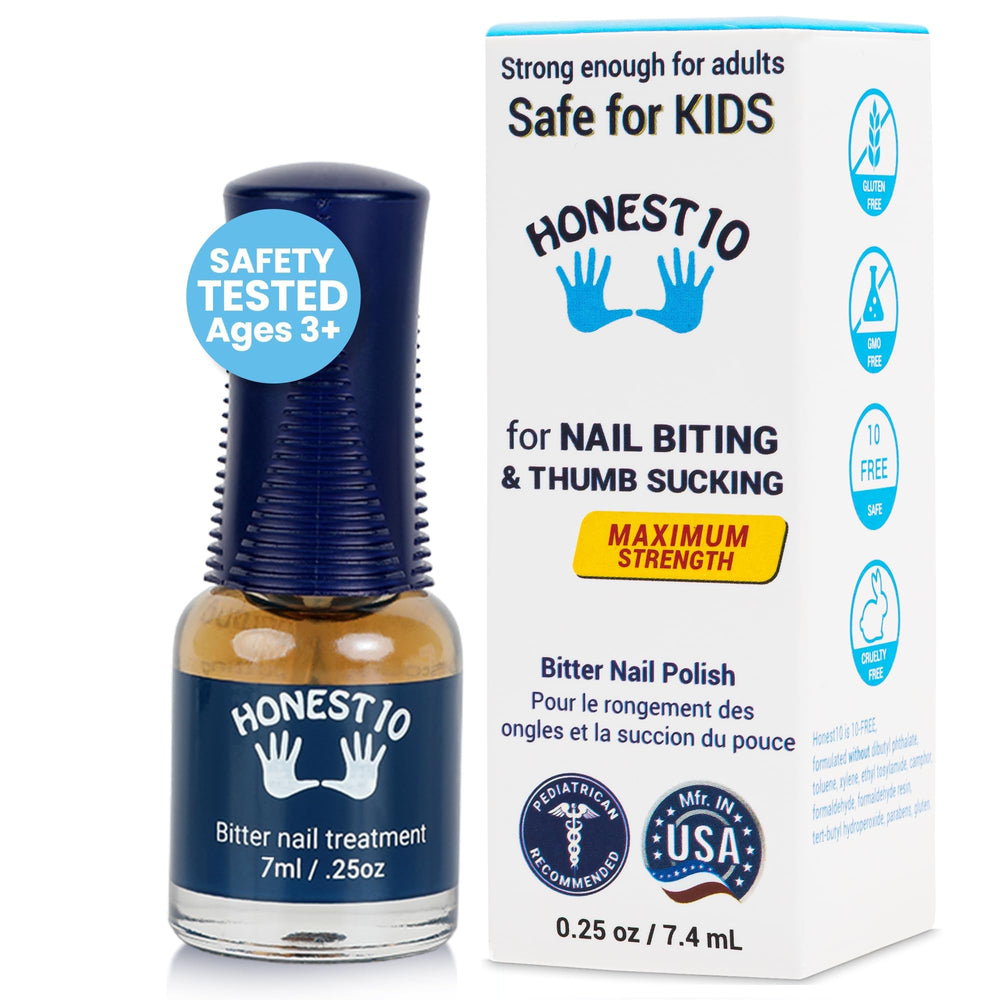 Nipit Honest10-botella-esmalte antimordida, detiene el hábito con sabor amargo seguro