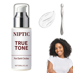 Niptic True Tone Eye Cream bottle close-up for targeted eye care