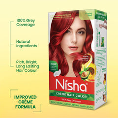 Creamy Nisha Flame Red color texture ready to apply for smooth results