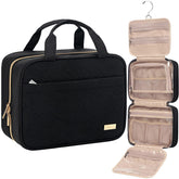 NISHEL travel toiletry bag hanging setup for easy reach while traveling.