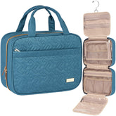 NISHEL travel toiletry bag in lake-blue, compact and organized for toiletries.