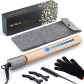 NITION ceramic tourmaline iron front view for quick, smooth styling.