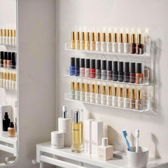 Six independent shelves allow flexible wall arrangement on NIUBEE display.