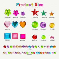 NIUBIER gem stickers varied shapes like hearts and stars for creative accents