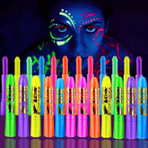 NIUEFH pintura neon para cara y cuerpo, colores intensos para fiestas.