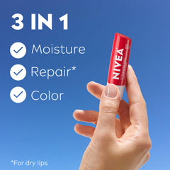 NIVEA Aceites Nutritivos y vitaminas C y E para labios suaves.