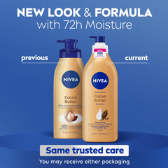 Closeup texture of NIVEA Cocoa Butter Lotion showing rich hydration