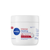 Crema corporal NIVEA Intense Healing en envase de 13.5 oz, hidratación prolongada para piel seca.