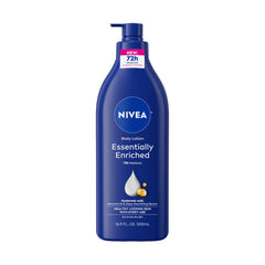 NIVEA Essentially Enriched bottle with pump front for easy, mess-free moisturizing