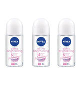 NIVEA Extra Brightening Flavor roll-on 3-pack front view for long-lasting freshness