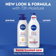 NIVEA Intense Healing label closeup highlighting the 10% serum for nourishing care