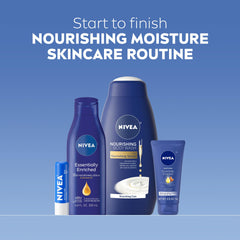 NIVEA loción corporal enriquecedora ofrece hidratación duradera.