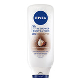 La botella de NIVEA Loción de Ducha con Manteca de Cacao ofrece hidratación instantánea.